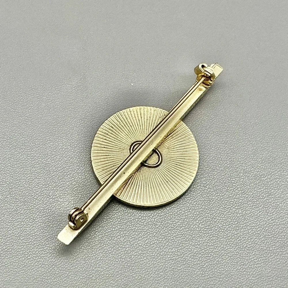 Vintage Unicorn Cufflinks Tie Bar Set Brown Enamel Gold Tone Fantasy Men's